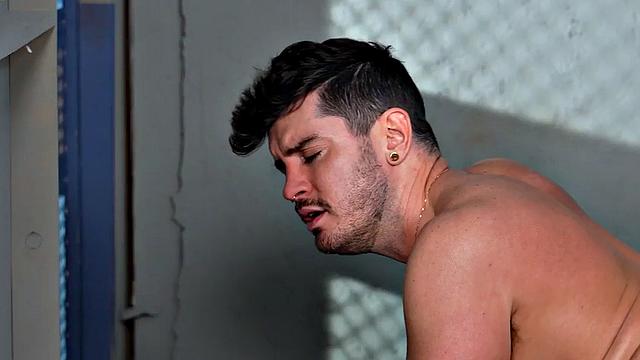 Gay prisoner fists BF's asshole after cocksucking