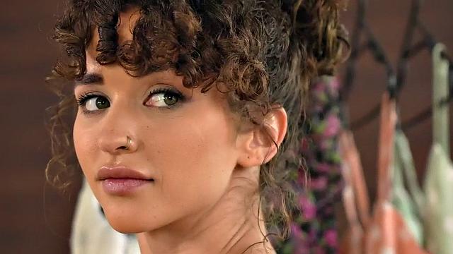 Tiny curly-haired dyke fingering her redhead BFF's pussy