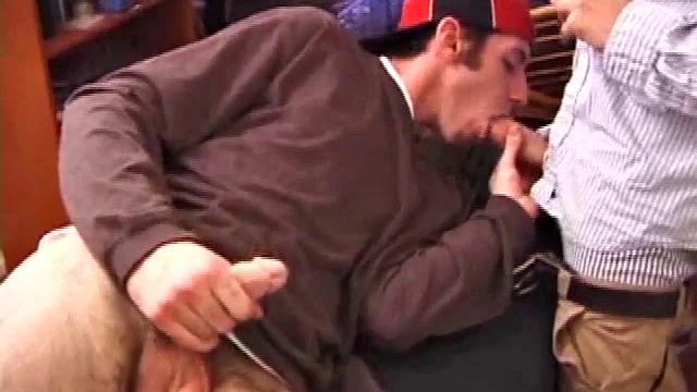 When Tag comes home and finds the massage table out, Matthew has him lie down on it and quickly strips his clothes off to get his hands on that cock. Tag finds someone's dick and starts blowing.