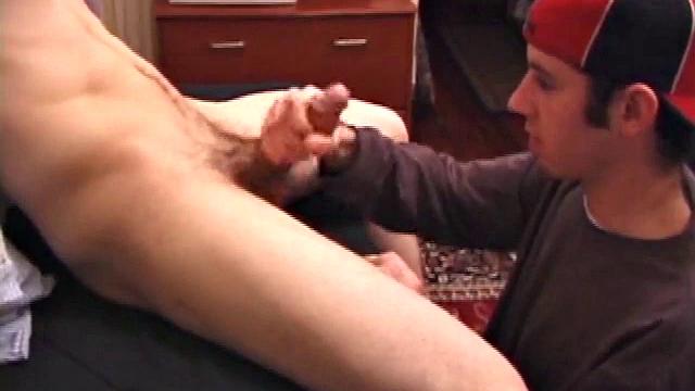 When Tag comes home and finds the massage table out, Matthew has him lie down on it and quickly strips his clothes off to get his hands on that cock. Tag finds someone's dick and starts blowing.