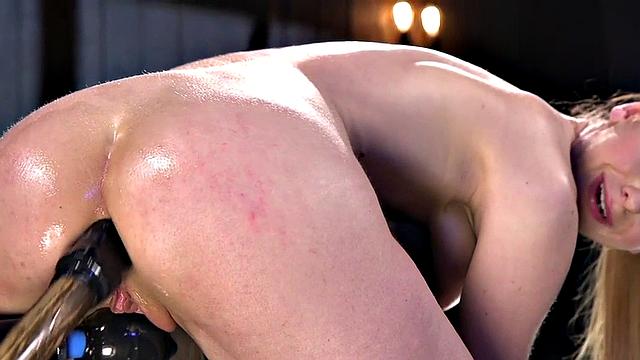 BDSM femsub coerced into anal orgasms by her master with toys