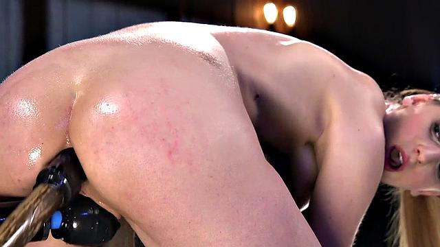 BDSM femsub coerced into anal orgasms by her master with toys