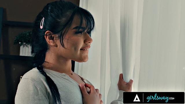 GIRLSWAY - Pervert Summer Col Answers The Door In Just A Strap-On For Hot Courier Chanel Camryn