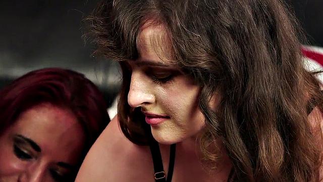 CFNM sluts enjoy seducing naked male while he strokes