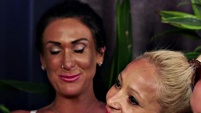 CFNM sluts enjoy seducing naked male while he strokes