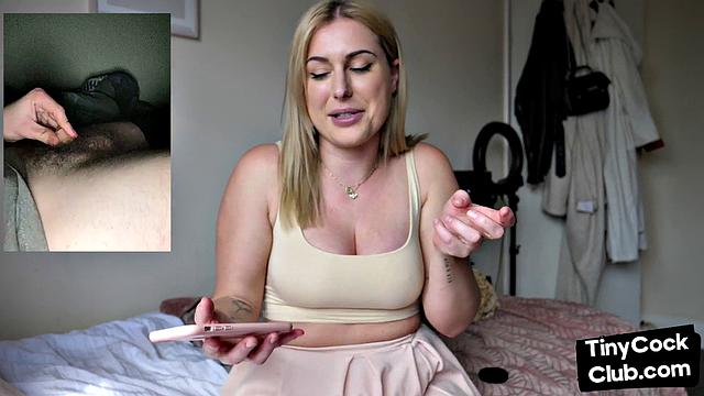 Teasing bigtitted nympho lady talks about tiny dicks