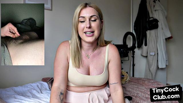 Teasing bigtitted nympho lady talks about tiny dicks