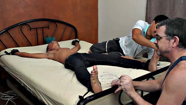 The levels of ticklishness on Alex truly go through the roof. We always send this ticklish twink into a world of hysterical laughter every time we strap him down.