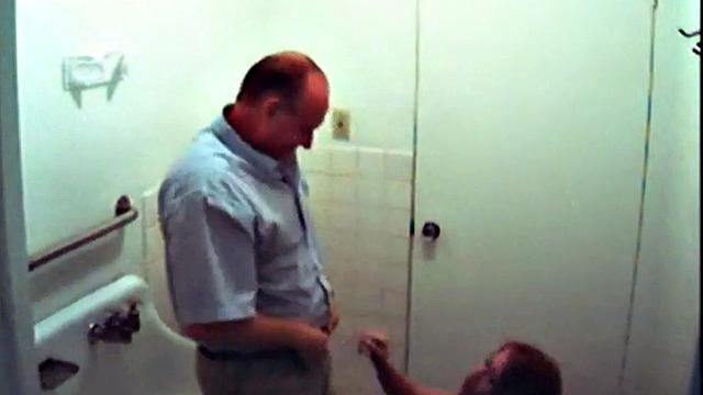 Cum guzzling cock sucking office slut gets on knees