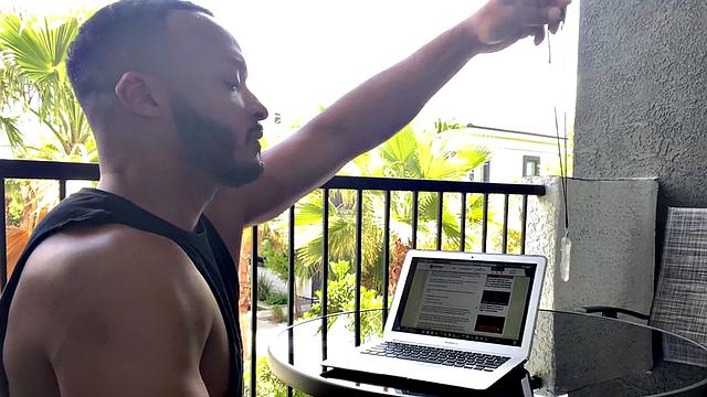 Black POV hunk penetrating ass after cocksucking