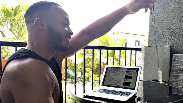 Black POV hunk penetrating ass after cocksucking