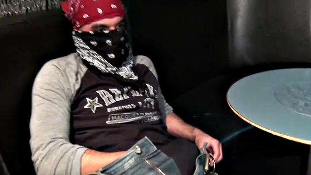 Caged nympho twink dancer gets IR analpounded in gay club