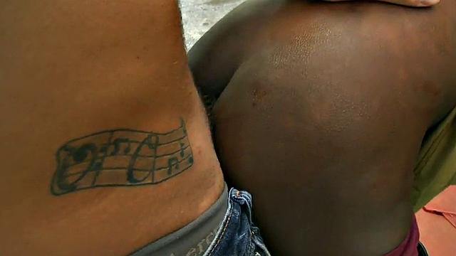 Black amateur picked up and fucked outdoors by white