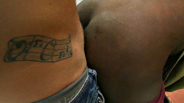 Black amateur picked up and fucked outdoors by white