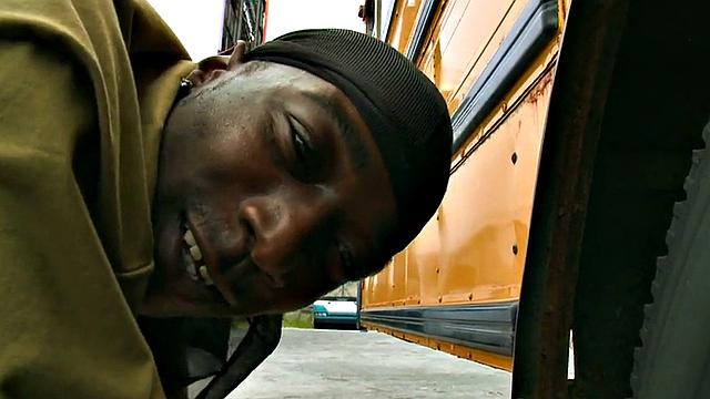 Black amateur picked up and fucked outdoors by white