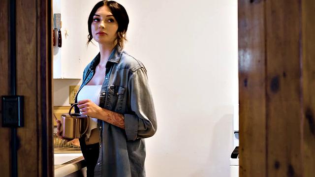 Stepdaughter drilled in threesome by stepfather and BFF