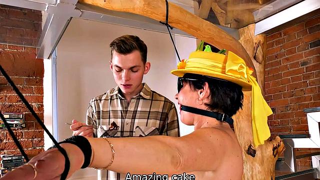 SHAME4K. Sex is the best birthday gift for the hot mature in stockings