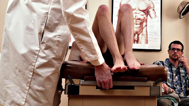 Taboo stepson fucks stepdaddy in 3some at the doctor's infirmary