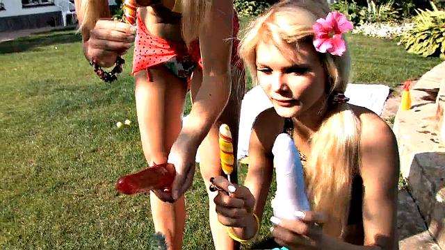 Katie and Vika Fun Outdoors