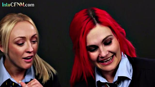 Stunning CFNM babes sucking stud