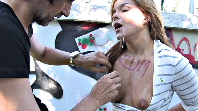 Public drilled in bus b4 she gets fucked outdoor