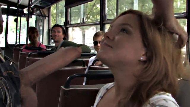 Public drilled in bus b4 she gets fucked outdoor