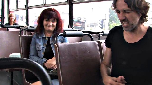 Public drilled in bus b4 she gets fucked outdoor