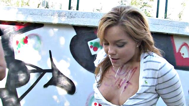 Public drilled in bus b4 she gets fucked outdoor