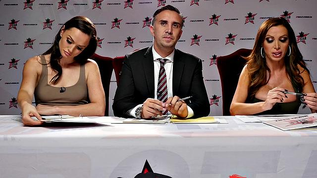 Lily Jordan gets her business suit ripped while getting her throat drilled in DP Star - Season 3