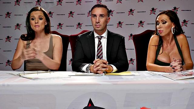 Lily Jordan gets her business suit ripped while getting her throat drilled in DP Star - Season 3