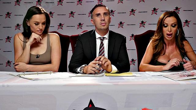 Lily Jordan gets her business suit ripped while getting her throat drilled in DP Star - Season 3