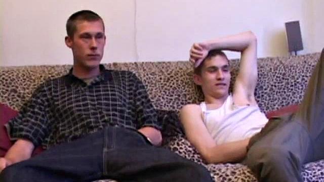 Sean is feeling himself up as Brent arrives looking for some action. Brent takes out his dick and Sean goes down on it. Brent pulls out Sean's cock and starts sucking it and a hot oral exchange follows.