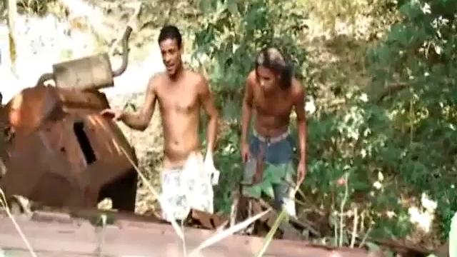 Antonio Pinto and Marco Santos service Gomez Aguilar's monster cock, followed by power bottom getting his face fucked by Gomez.