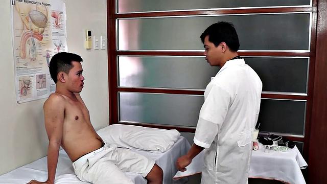 Asian twink fingered and sucked by doctor