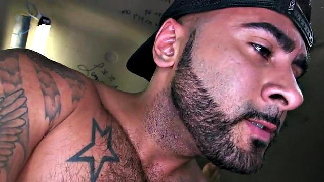 Picked up tattooed jock to fuck gay ass in van