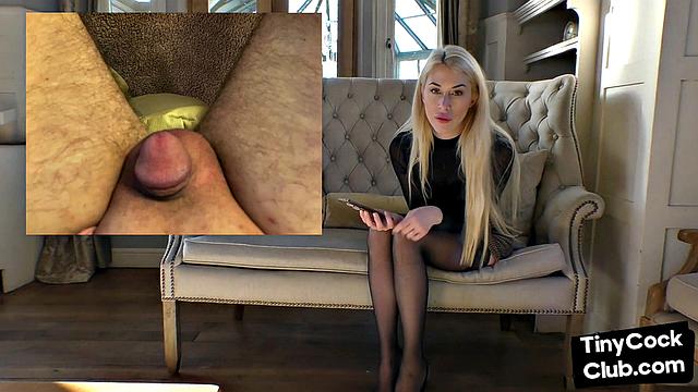 Slutty bae in stockings talks dirty about small dicks