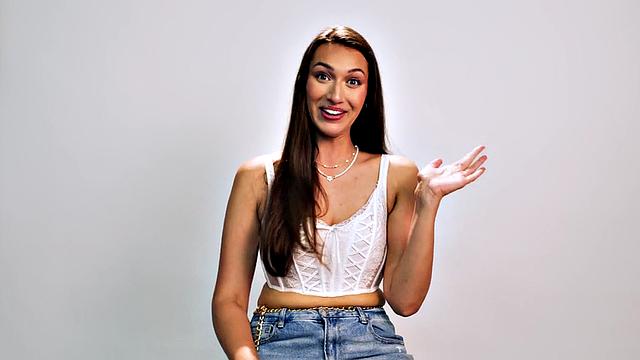 Big-titted babe solo masturbating after casting