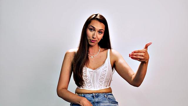 Big-titted babe solo masturbating after casting