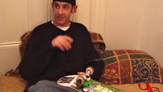 When Tag returns from skateboarding he heads to the bedroom and turns on a video. He begins stripping down and his growing cock flops out. Tag pulls out a couple of sex toys.