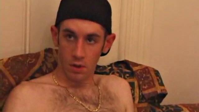 When Tag returns from skateboarding he heads to the bedroom and turns on a video. He begins stripping down and his growing cock flops out. Tag pulls out a couple of sex toys.