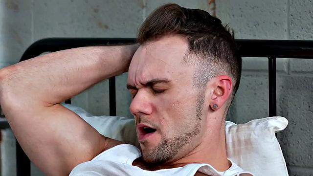 Fisting jock rims and fists hairy BF till cumshot after Blowjob