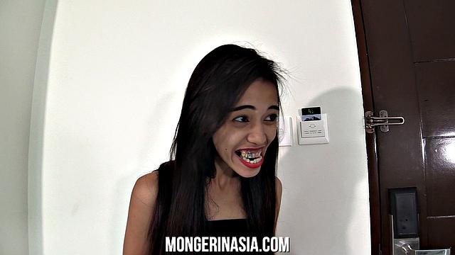 Rail-thin 18-year-old gets pounded by giant cock