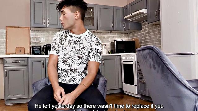 Handsome stud fucked by horny gay.