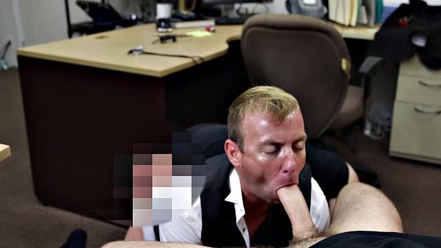 Gaypawn ass banged in office 3way after boss cock