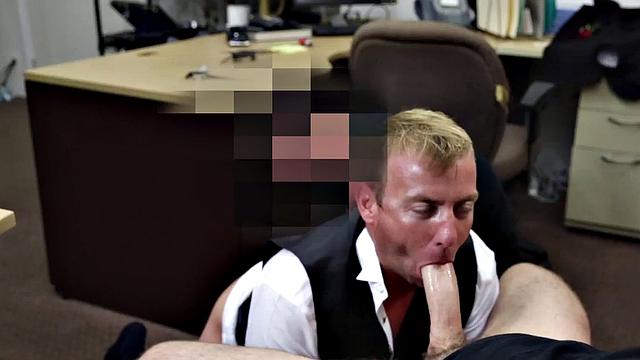 Gaypawn ass banged in office 3way after boss cock