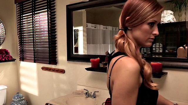 Busty ginger girlfriend riding bf during secret rean de vous