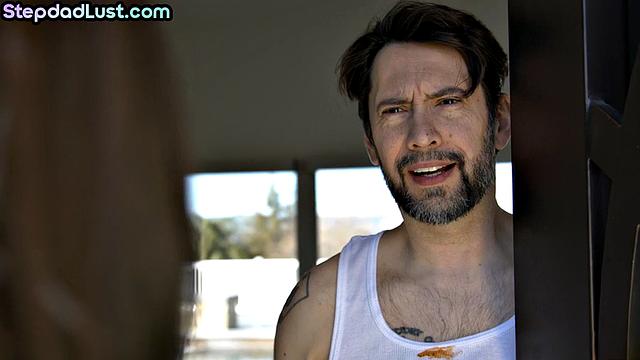 Petite 21yo babe bouncing on DILF