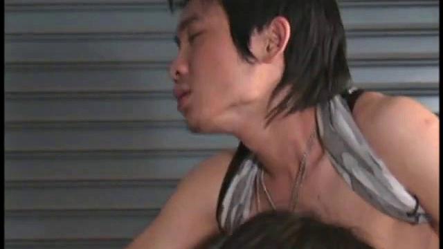 Asian boy Seth sits in the chair and beats off, while Nae stands over him squirting, still horny, Nae decides to give Seth a good fuck, sitting in the chair Nae has Seth straddle him and slowly squat fuck his stiff cock.