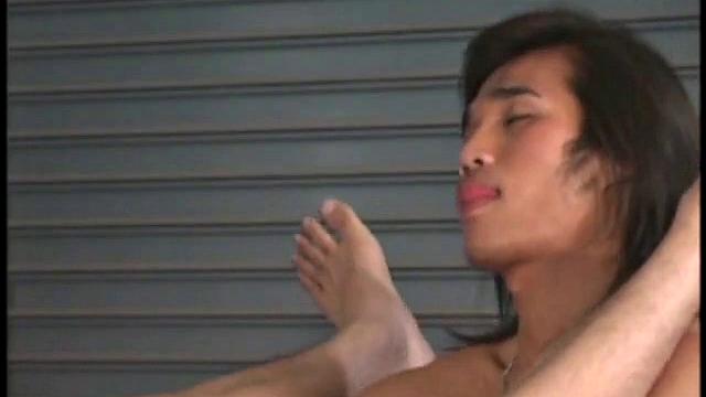 Asian boy Seth sits in the chair and beats off, while Nae stands over him squirting, still horny, Nae decides to give Seth a good fuck, sitting in the chair Nae has Seth straddle him and slowly squat fuck his stiff cock.