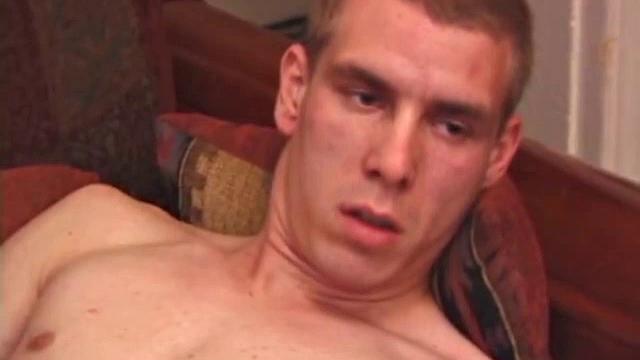 Eager to stroke out his cum load, Richard begins massaging his cock. After oozing some pre-cum he fingers his asshole and coaxes out a huge creamy nut.